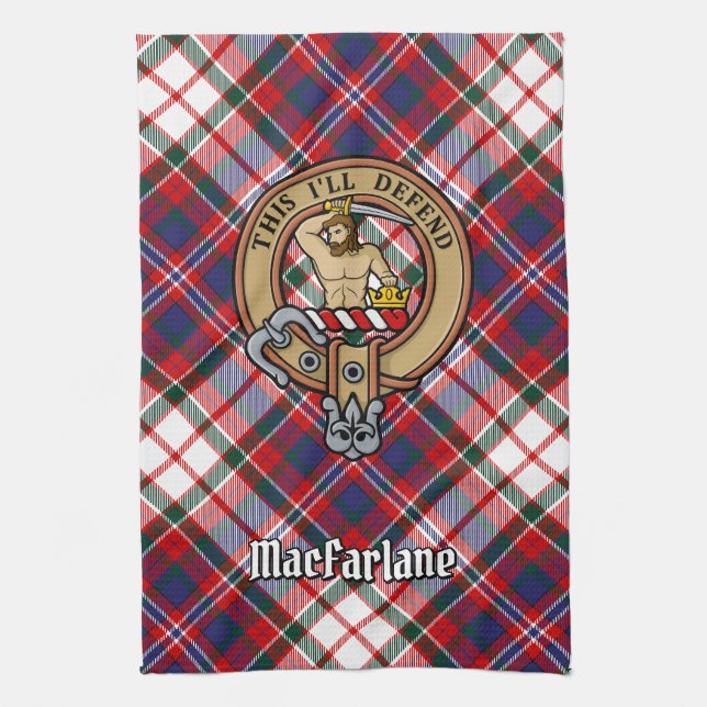 Paño De Cocina Clan MacFarlane Escudo por Vestir Tartán (Vertical)