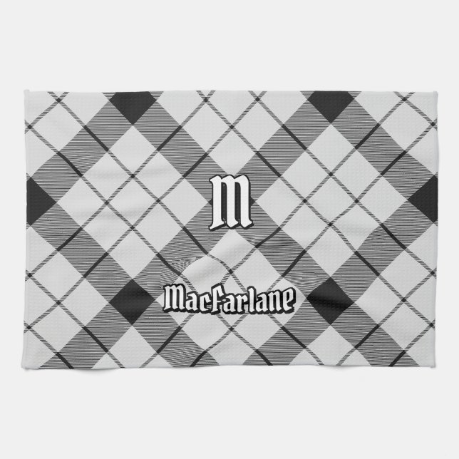 Paño De Cocina Clan MacFarlane Tartán blanco y negro (Horizontal)