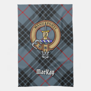 Paño De Cocina Clan MacKay Escudo sobre Blue Tartán