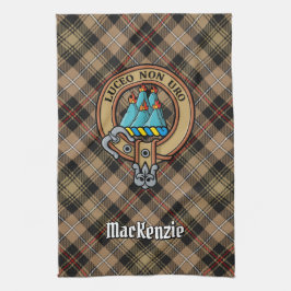 Paño De Cocina Clan MacKenzie Escudo sobre Brown Hunting Tartán