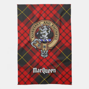 Paño De Cocina Clan MacQueen Crest sobre Tartán