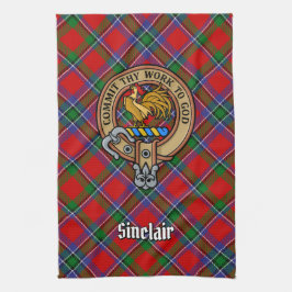 Paño De Cocina Clan Sinclair Escudo sobre Tartán
