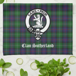 Paño De Cocina Clan Sutherland Escudo y Tartán