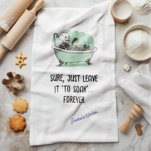 Paño De Cocina Claro, Déjalo "Para Descansar"... Forever Funny