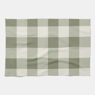 Paño De Cocina Clásico Green Farmhouse Gingham Style