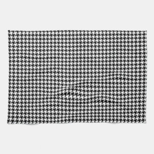 Paño De Cocina Clásico Houndstooth Blanco y Negro