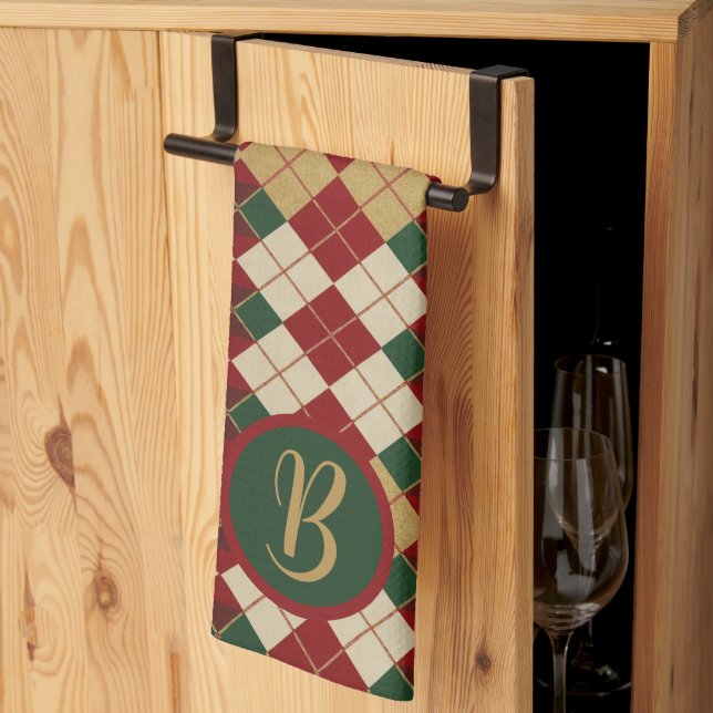 Paño De Cocina Clásico, Navidades/estilo de argyle invernal (Pliegue de tercios)