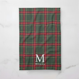 Paño De Cocina Clásico Tartán Escocés Verde y Rojo de Navidad
