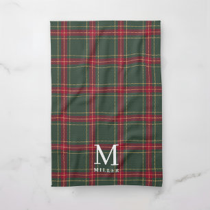 Paño De Cocina Clásico Tartán Escocés Verde y Rojo de Navidad