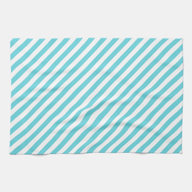 Paño De Cocina Classic blue and white diagonal stripes (Horizontal)