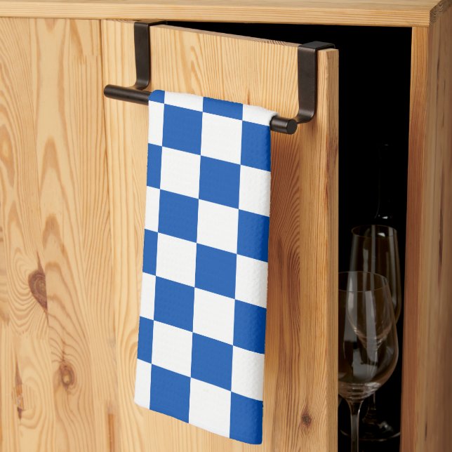 Paño De Cocina Classic cobalt blue checkerboard (Pliegue de tercios)