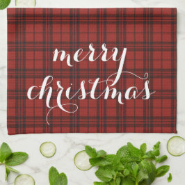 Paño De Cocina Classic Plaid Merry Christmas Festive - 