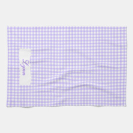Paño De Cocina Classic Purple & White Gingham | Personalized Name