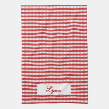 Classic Red & White Gingham | Personalized Name