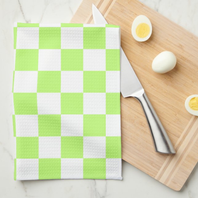 Paño De Cocina Classic visual lime checkerboard  (Doblado Cuarto)