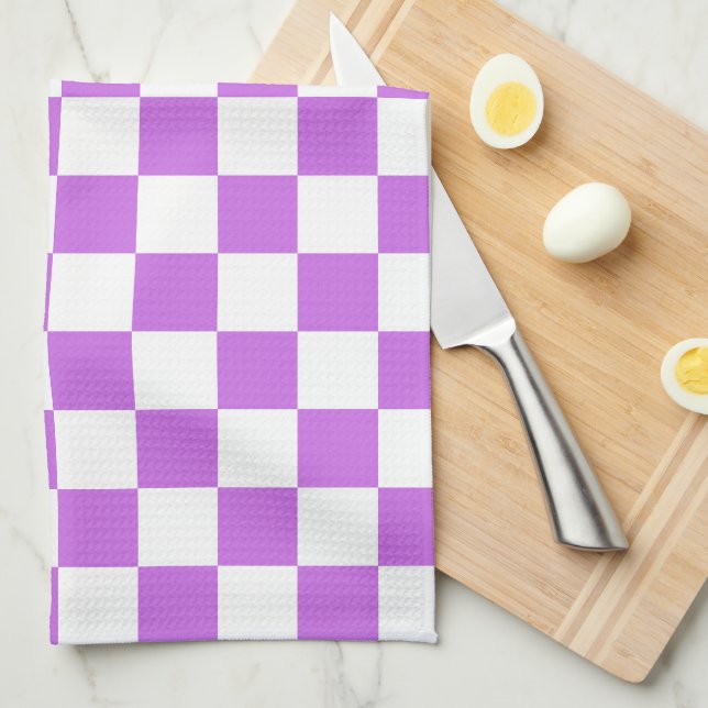 Paño De Cocina Classic visual magenta checkerboard  (Doblado Cuarto)