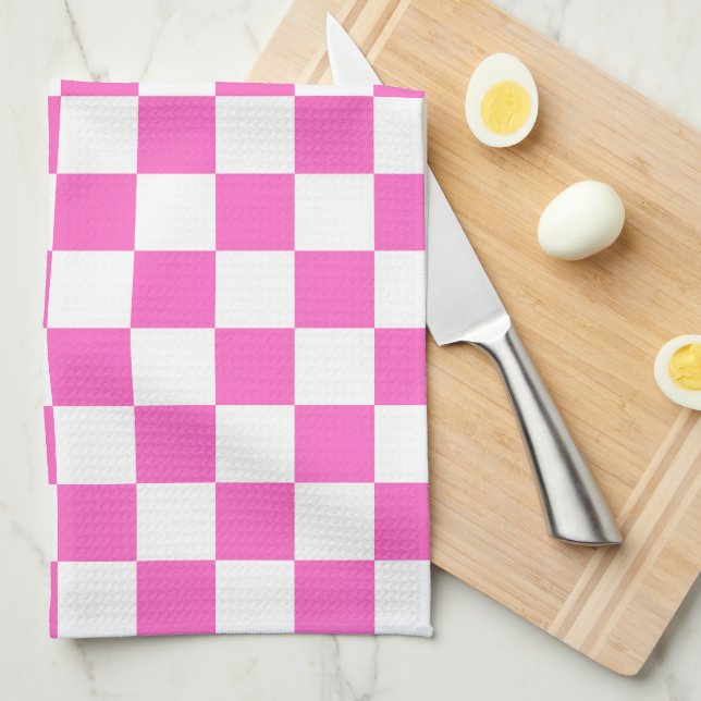 Paño De Cocina Classic visual pink checkerboard  (Doblado Cuarto)