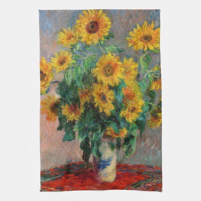 Paño De Cocina Claude Monet - Bouquet de girasoles (Vertical)