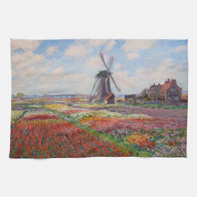 Paño De Cocina Claude Monet - Campo de tulipanes en Holanda (Horizontal)