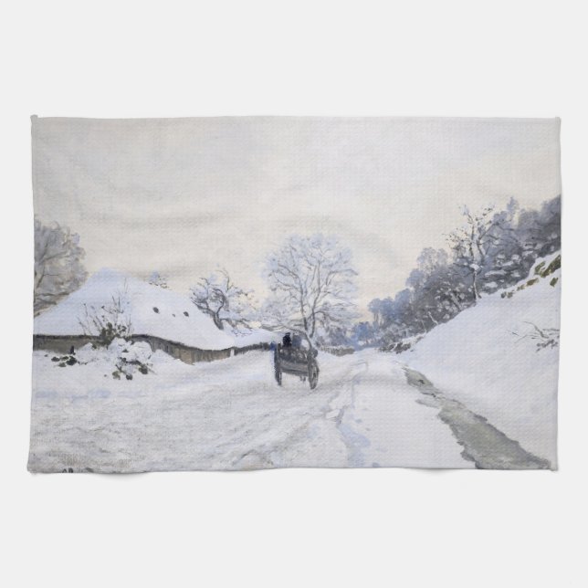 Paño De Cocina Claude Monet - Caricatura en el camino de nieve en (Horizontal)