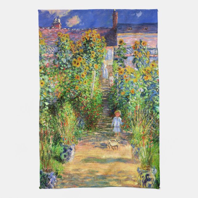 Paño De Cocina Claude Monet: El jardín de Monet en Vétheuil (Vertical)