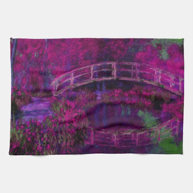 Paño De Cocina Claude Monet El Puente Japonés púrpura (Horizontal)