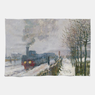 Paño De Cocina Claude Monet - El tren en la nieve / La locomotora