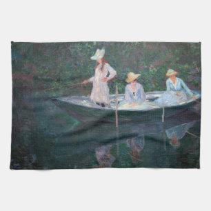 Paño De Cocina Claude Monet - En el barco Norvegienne en Giverny