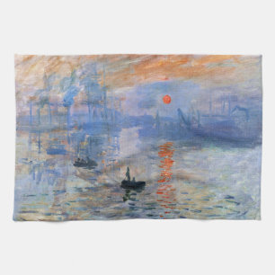 Paño De Cocina Claude Monet Impresión Amanecer 1872 Puerto Arte