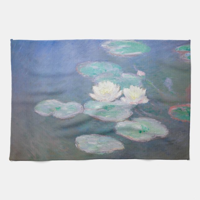 Paño De Cocina Claude Monet - Lilies de agua, efecto nocturno (Horizontal)