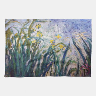 Paño De Cocina Claude Monet - Lirios amarillos y púrpuras