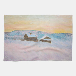 Paño De Cocina Claude Monet - Paisaje noruego, casas azules