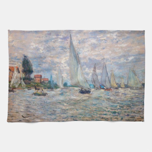 Paño De Cocina Claude Monet - Regata de barcos en Argenteuil (Horizontal)