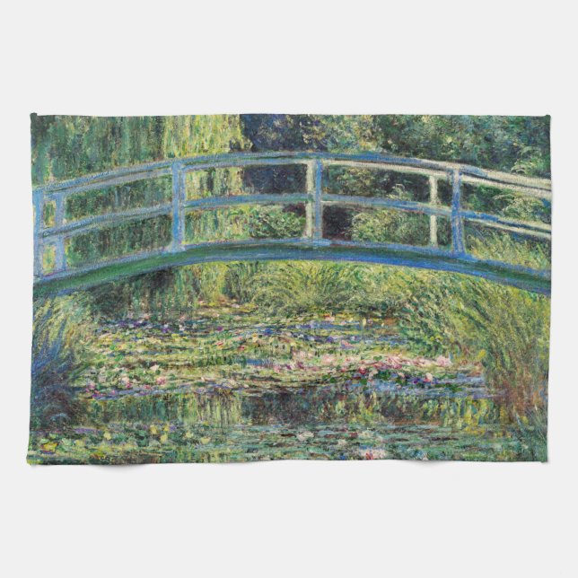 Paño De Cocina Claude Monet - Water Lily Pond y Puente Japanés (Horizontal)