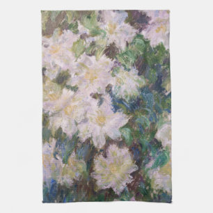 Paño De Cocina Claude Monet - White Clematis