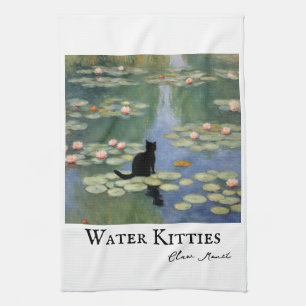 Paño De Cocina Claw Monet Water Lilies Cat Pond