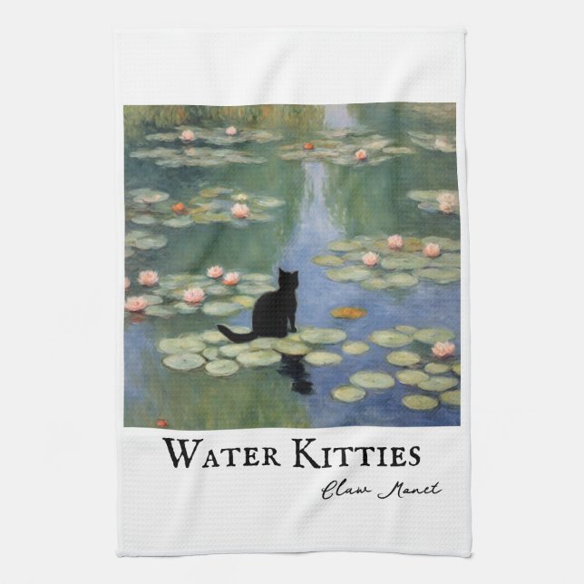 Paño De Cocina Claw Monet Water Lilies Cat Pond (Vertical)