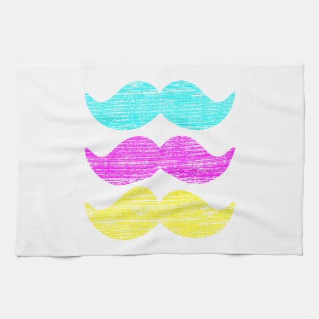 Paño De Cocina CMY Mustaches (estilo letterpress) (Horizontal)
