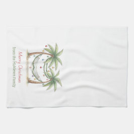 Paño De Cocina Coastal Christmas Palm Trees With Hammock