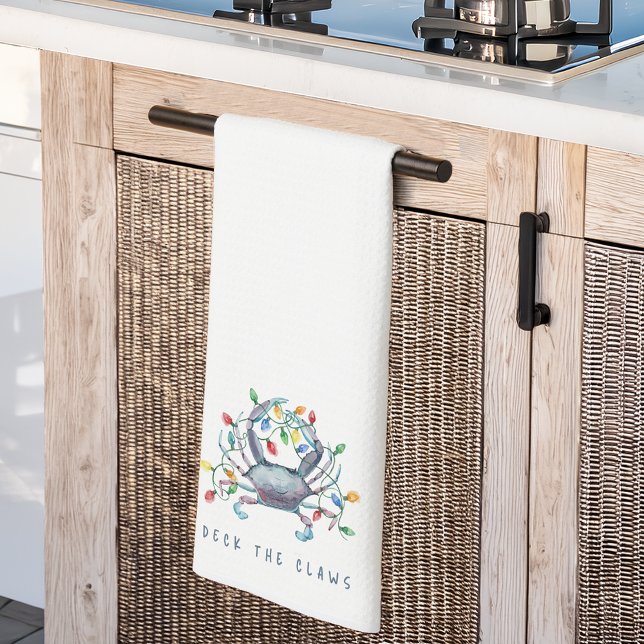 Paño De Cocina Coastal Crab “Deck the Claws” Holiday (Subido por el creador)