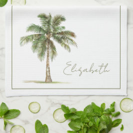 Paño De Cocina Coastal Palm Tree Personalized