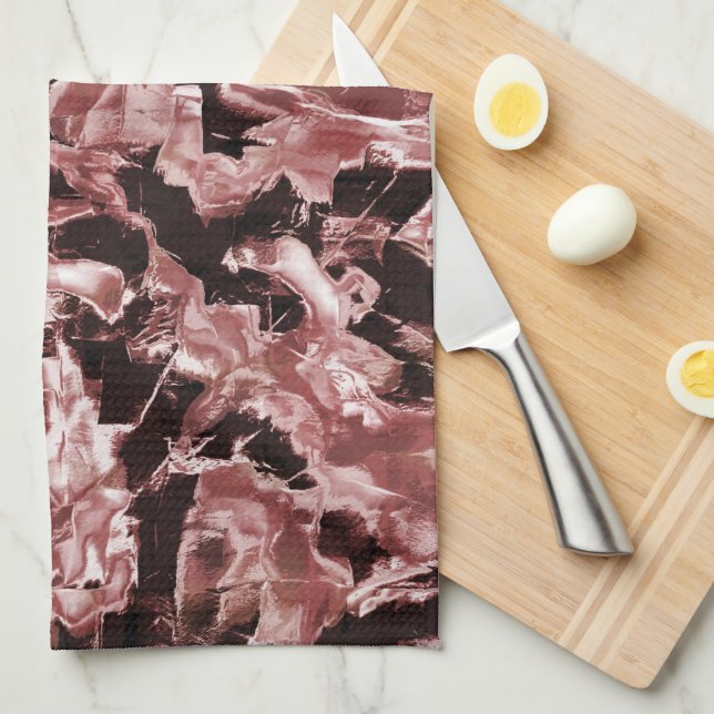 Paño De Cocina Cobre flotante o cuchillas rocosas sobre rojo más  (Doblado Cuarto)