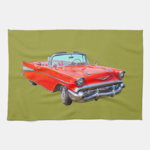 Paño De Cocina Coche antiguo convertible 1957 del Bel Air de
