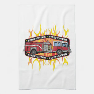 Paño De Cocina Coche de bomberos del bombero