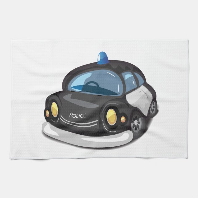 Paño De Cocina Coche de policía vintage (Horizontal)