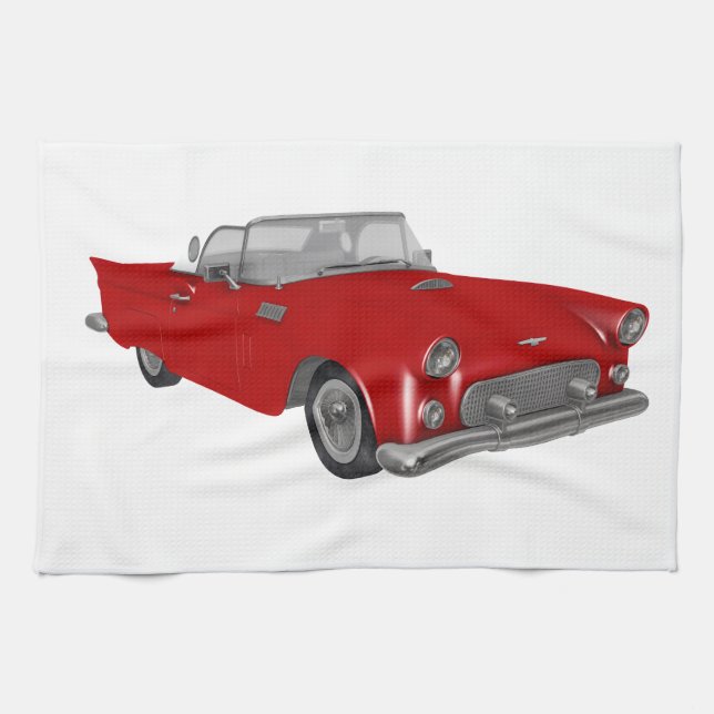 Paño De Cocina Coche rojo clásico de los años 50 (Horizontal)