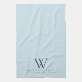 Paño De Cocina Cocina azul pastel monograma familiar