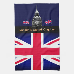 Paño De Cocina Cocina Bandera británica y británica, Big Ben Lo
