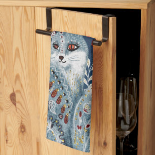 Paño De Cocina Cocina Boho Vintage Gato Agradecer