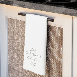 Paño De Cocina Cocina Botánica Verde y Blanco de tu nombre